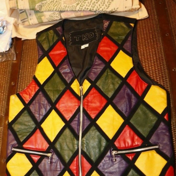 Men's Multicolored Zippered Vest (Brand TKO) Made In India - Picture 1 of 5